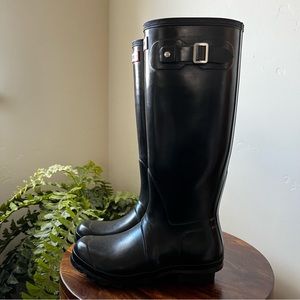 Hunter Black Original Tall Gloss Rain Boots Women’s 6 US/37 EU